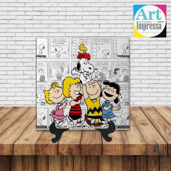 Azulejo Personalizado Snoopy 15x15 com Suporte – Presente Criat