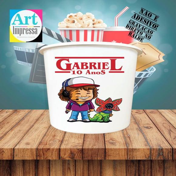 Balde de Pipoca Stranger Things Personalizado Lembrancinha