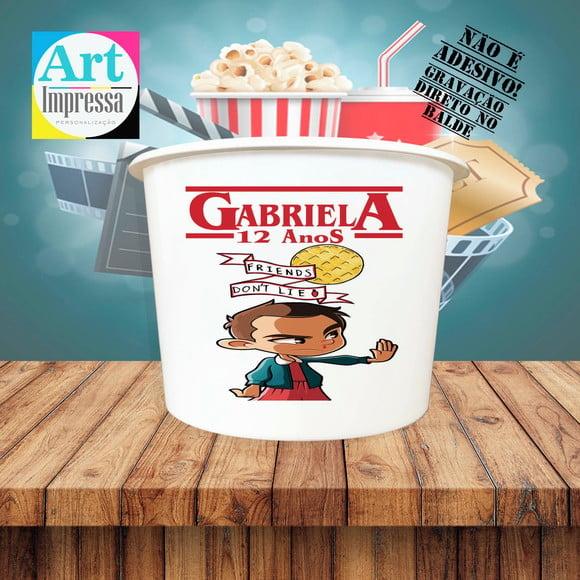 Balde de Pipoca Stranger Things Personalizado Lembrancinha