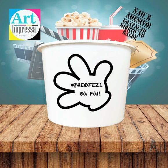 Balde de Pipoca Mickey Personalizado Lembrancinha