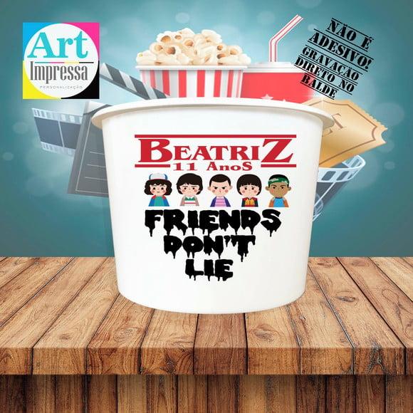 Balde de Pipoca Stranger Things Personalizado Lembrancinha