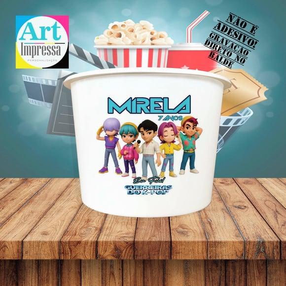 Balde de Pipoca Guerreiras K-pop Personalizado Lembrancinha