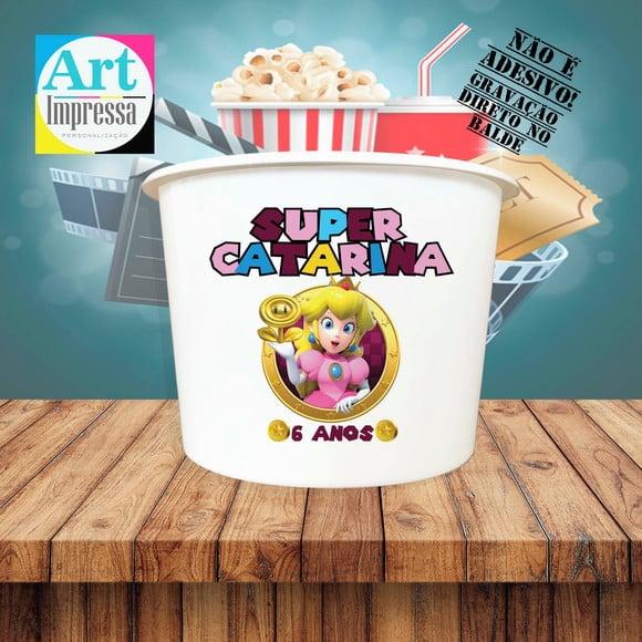 Balde de Pipoca Super Mario Bros Personalizado Lembrancinha