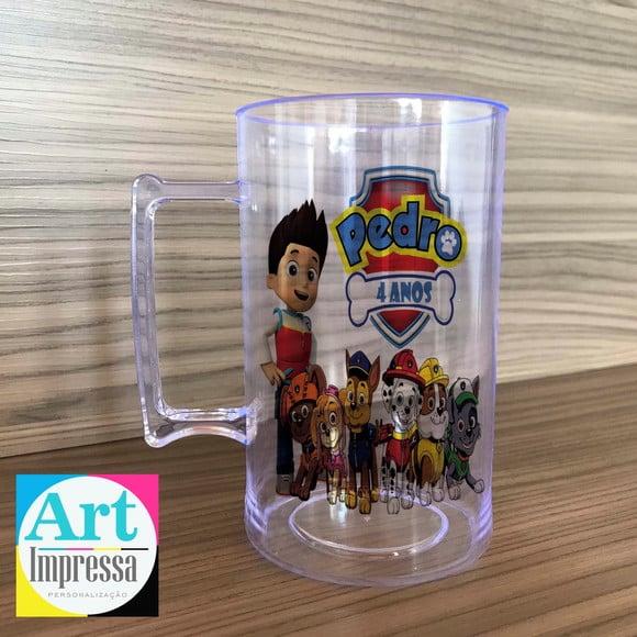 Caneca Acrílica Personalizada Patrulha Canina 500ml Lembrancinha