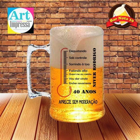 Caneca de Chopp Acrílica Personalizada 40 Anos 500ml Lembrancinh