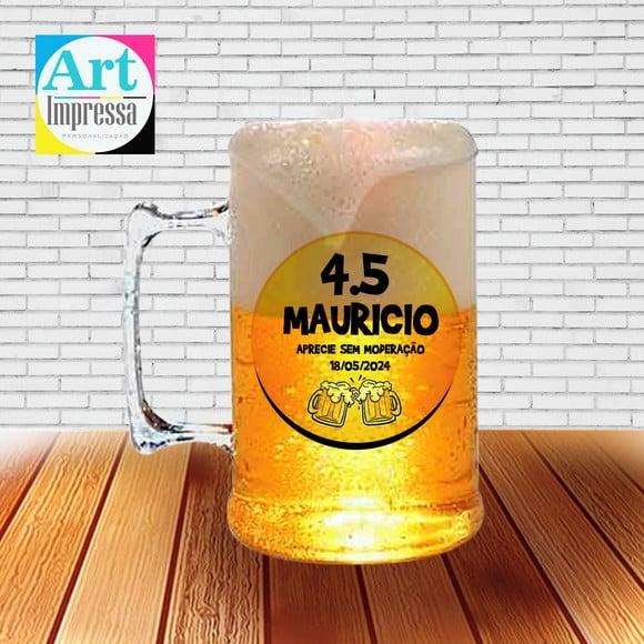 Caneca de Chopp Acrílica Personalizada Aniversário 500ml Lembra