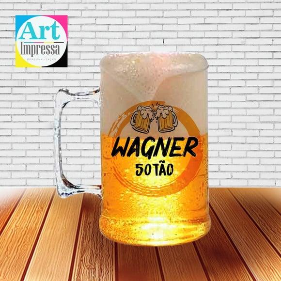 Caneca de Chopp Acrílica Personalizada Cinquentou 500ml Lembranc