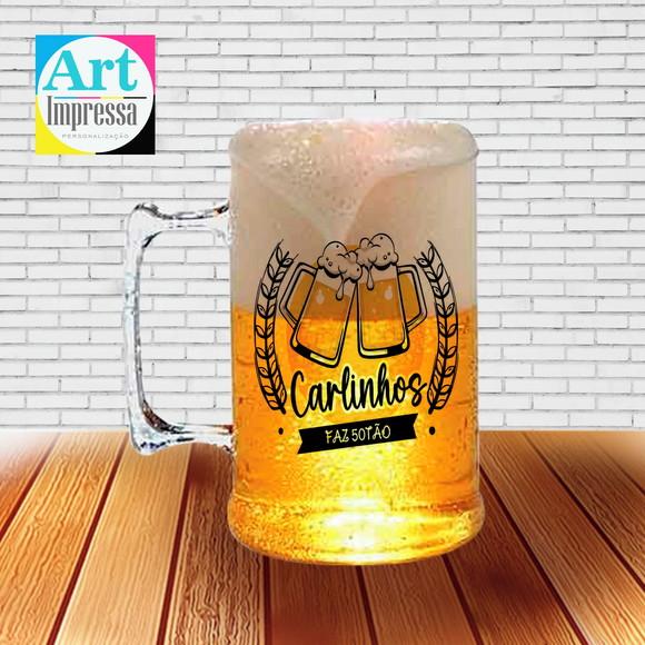 Caneca de Chopp Acrílica Personalizada Aniversário 500ml Lembra