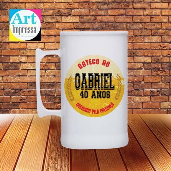 Caneca de Chopp Acrílica Personalizada 40 Anos 500ml Lembrancinh