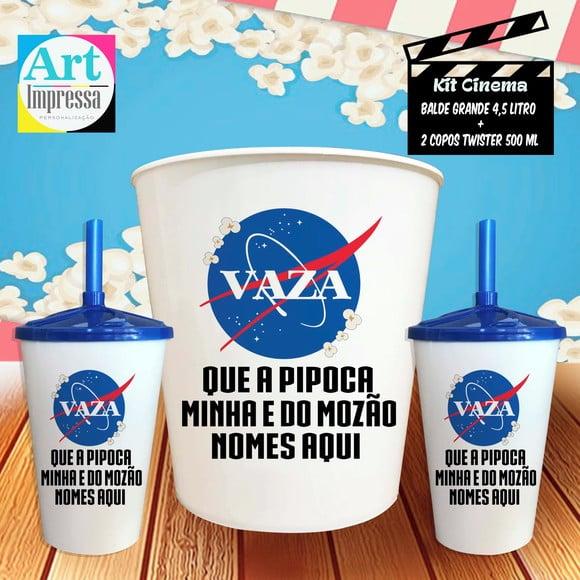 Kit Cinema Casal Vaza Que a Pipoca é Minha e do Mozão Balde 4,5
