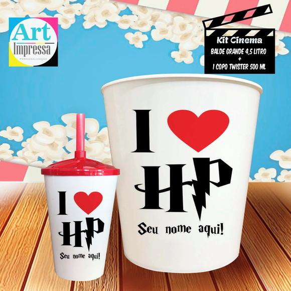 Kit Cinema Individual Harry Potter Balde 4,5L + Copo Twister Pres