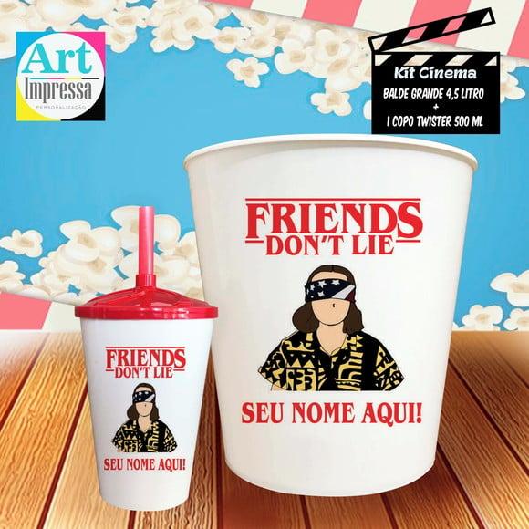 Kit Cinema Individual Stranger Things Balde 4,5L + Copo Twister P