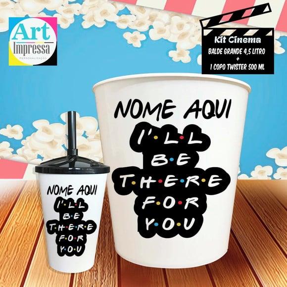 Kit Cinema Individual Friends Balde 4,5L + Copo Twister Presente