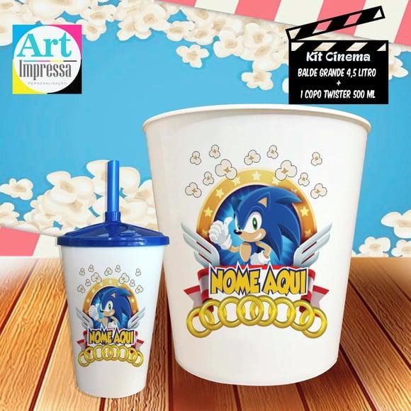 Kit Cinema Individual Sonic Balde 4,5L + Copo Twister Presente