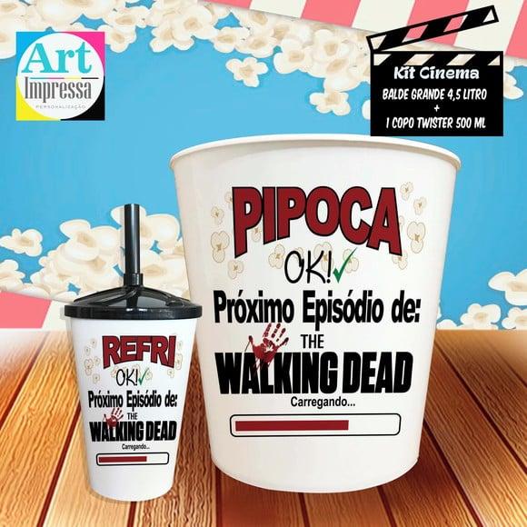 Kit Cinema Individual The Walking Dead Balde 4,5L + Copo Twister