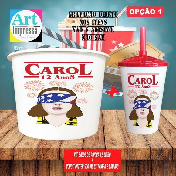 Kit Cinema Lemnbrancinha Stranger Things Balde de Pipoca 1,5L + C
