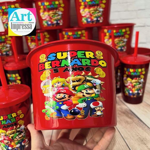 Kit Cinema Lembrancinha Personalizado Mario Bros