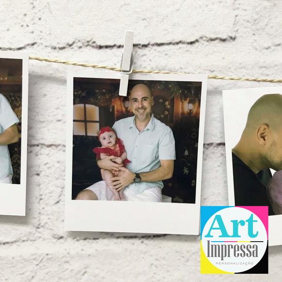 Kit 12 Mini Polaroids com Varal + Pregadores