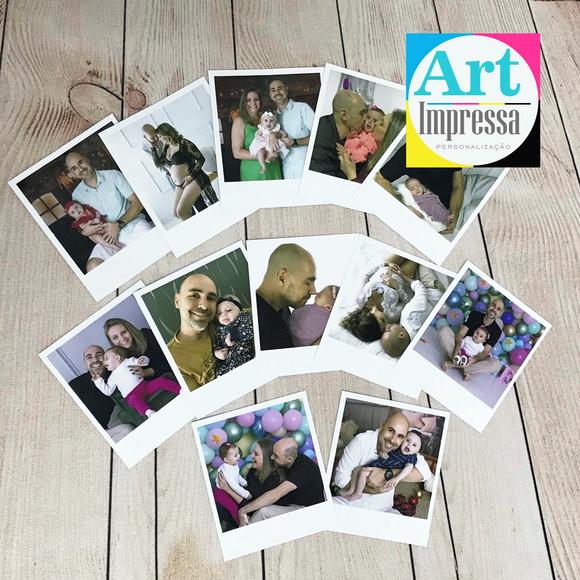 Kit 12 Mini Polaroids com Varal + Pregadores
