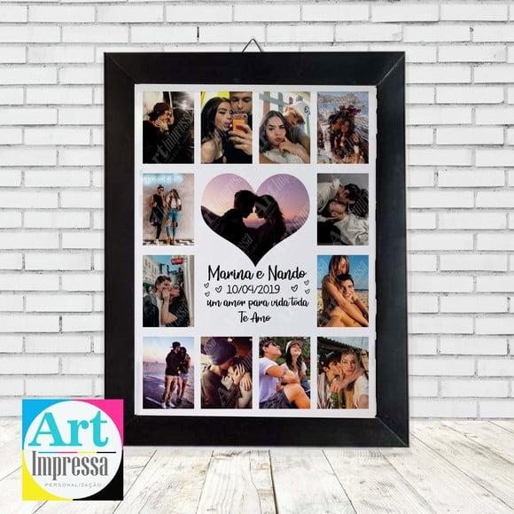 Quadro com Fotos Casal Personalizado com Fotos