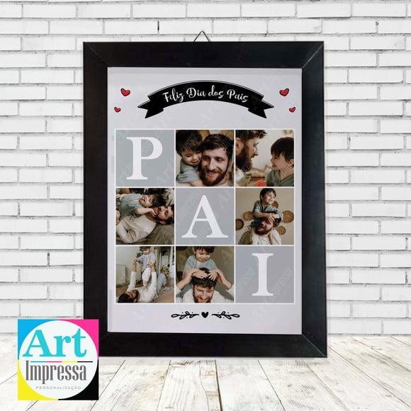 Quadro com Fotos Dia dos Pais Personalizado