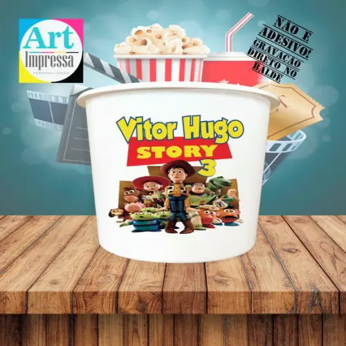 Balde de Pipoca Toy Story Personalizado Lembrancinha