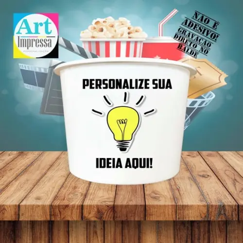 Balde de Pipoca Personalizado 1,5 l -sua Ideia Aqui!