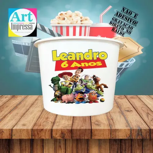 Balde de Pipoca Toy Story Personalizado Lembrancinha