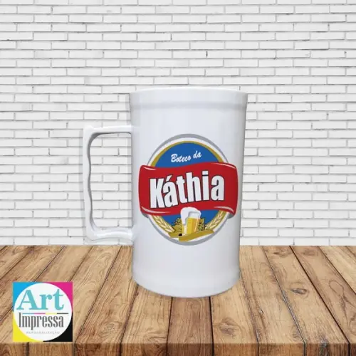 Caneca de Chopp Acrílica Personalizada 500ml Lembrancinha Festa Adulto Cerveja