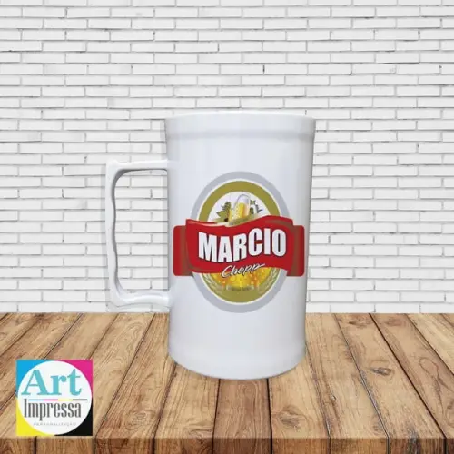 Caneca de Chopp Acrílica Personalizada 500ml Lembrancinha Festa Adulto Cerveja