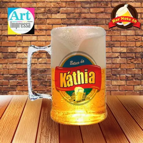 Caneca de Chopp Acrílica Personalizada 500ml Lembrancinha Festa Adulto Cerveja