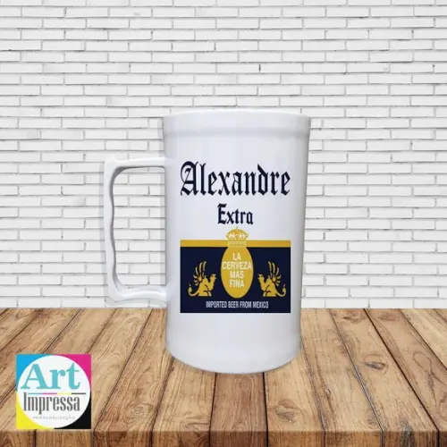 Caneca de Chopp Acrílica Personalizada 500ml Lembrancinha Festa Adulto Cerveja