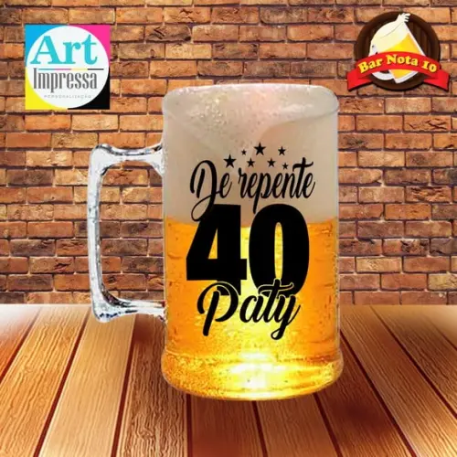 Caneca de Chopp Acrílica Personalizada Lembrancinha De Repente 40