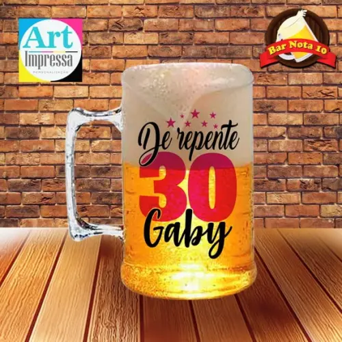 Caneca de Chopp Acrílica Personalizada Lembrancinha De Repente  30