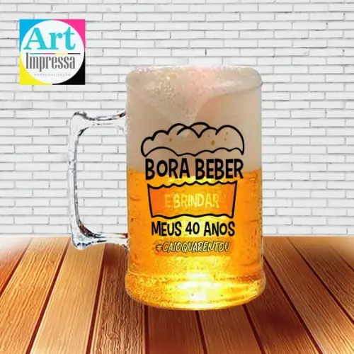 Caneca de Chopp Acrílica Personalizada Aniversário 500ml Lembrancinha