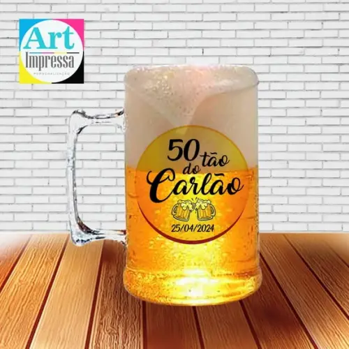 Caneca de Chopp Acrílica Personalizada Aniversário 500ml Lembrancinha