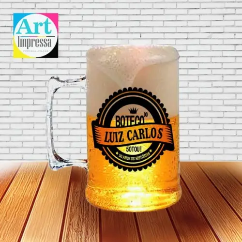 Caneca de Chopp Acrílica Personalizada Aniversário 500ml Lembrancinha