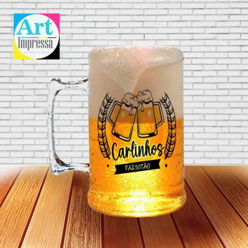 Caneca de Chopp Acrílica Personalizada Aniversário 500ml Lembrancinha
