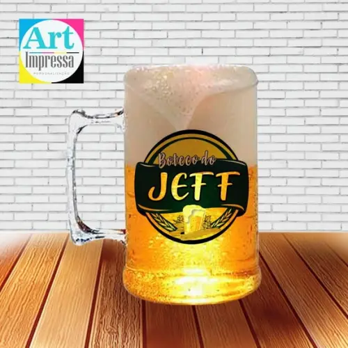 Caneca de Chopp Acrílica Personalizada Festa Boteco Aniversário 500ml