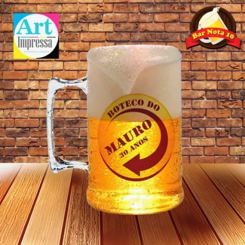 Caneca de Chopp Acrílica Personalizada Aniversário 500ml Lembrancinha