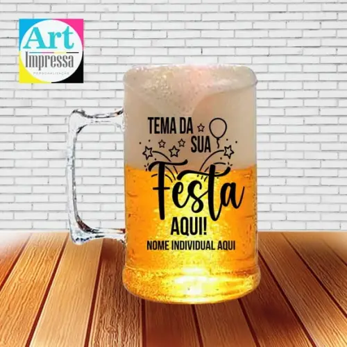 Caneca de Chopp Acrílica Personalizada com Nome Individual 500ml Sua Ideia Aqui