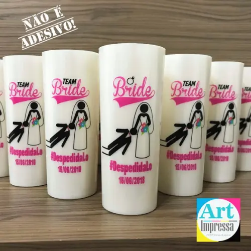 Copo Long Drink Perolado Bride Team Bride Despedida de Solteira