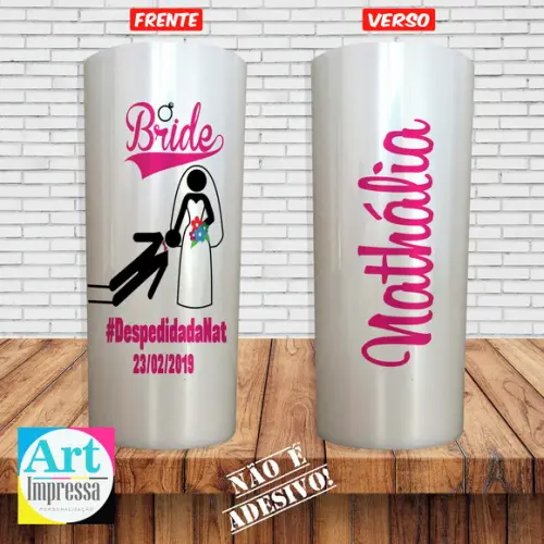 Copo Long Drink Perolado Bride Team Bride com Nomes Individual Fr
