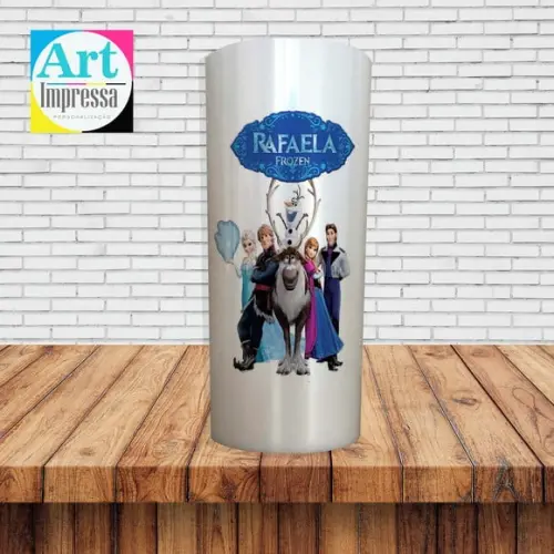 Copo Long Drink Perolado Personalizado Frozen Olaf 320ml Lembrancinha