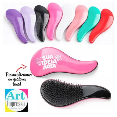 Escova Mágica Personalizada Desembaraça Sem Dor Sem Frizz Brinde Lembrancinha