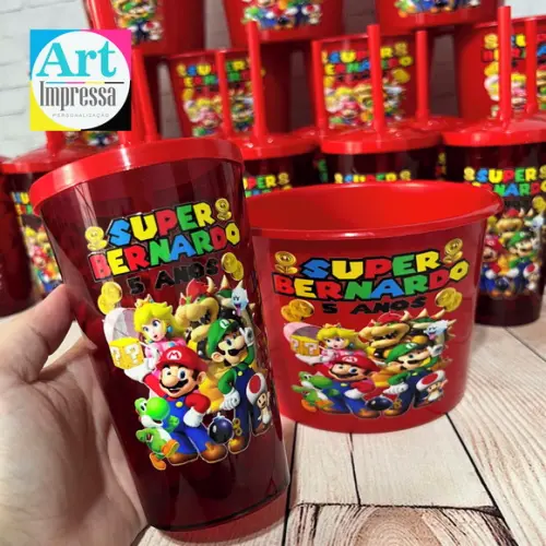 Kit Cinema Lembrancinha Personalizado Mario Bros