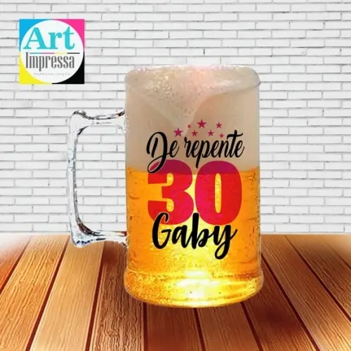Kit com 50 Canecas de Chopp Personalizada de Repente 30