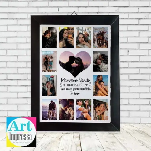 Quadro com Fotos Casal Personalizado com Fotos