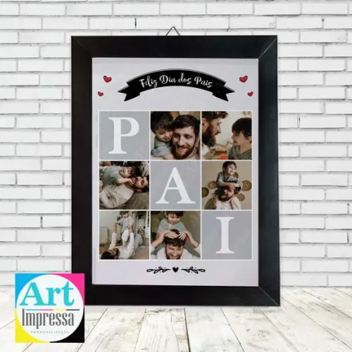 Quadro com Fotos Dia dos Pais Personalizado