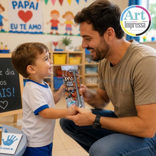 Caneta Mini Martelo com Tag Brinde Dia dos Pais